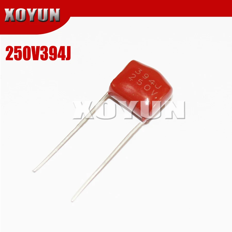 10 шт./лот CBB 250V394J 390NF 0,39 мкФ шаг 10 мм 394J 250V CBB полипропиленовый пленочный конденсатор
