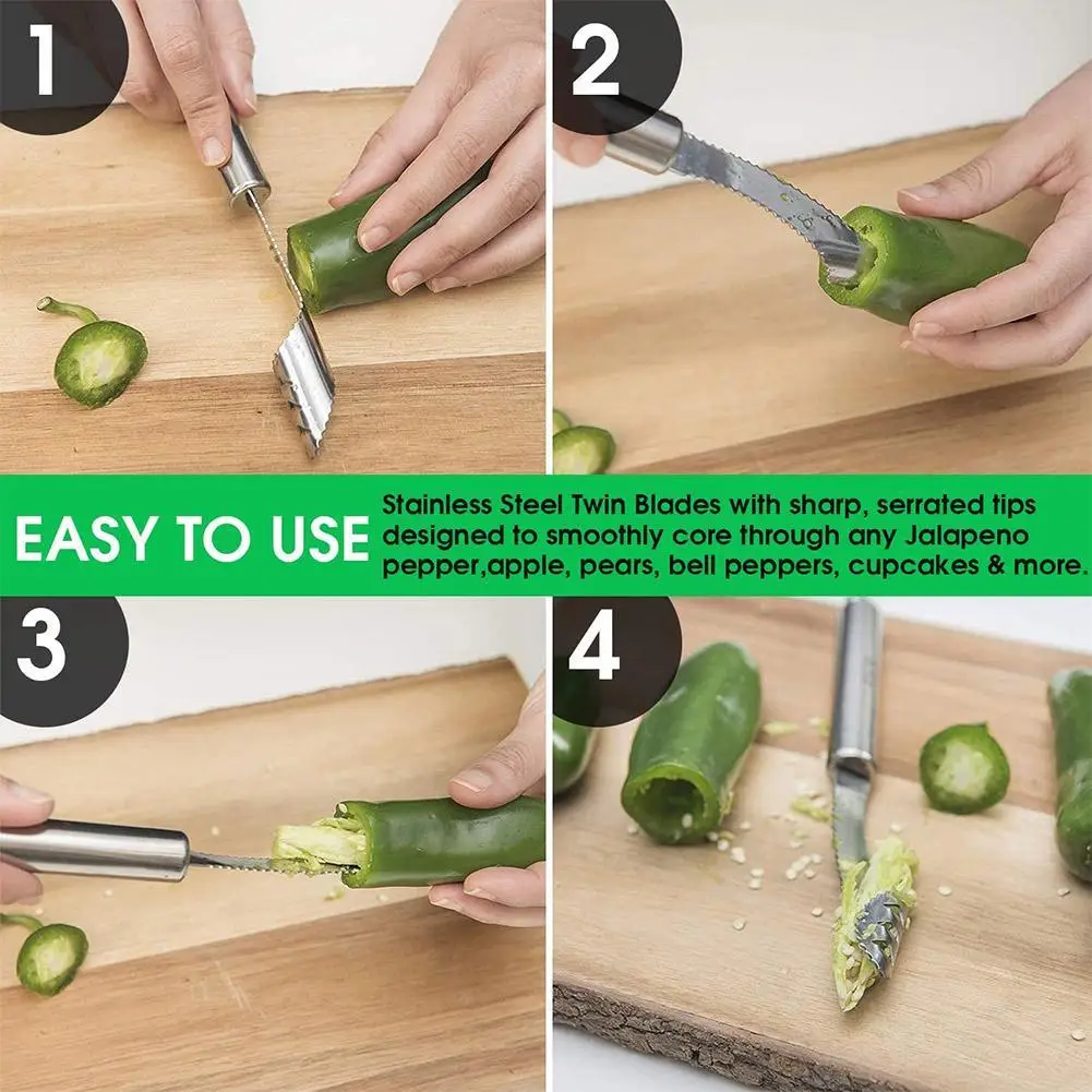 Silver Steel Chili Pepper Core Seed Remover Green Cucumber Digger Core Digging Knife Fruits And Vegetables Tools
Silver Steel Chili Pepper Core Seed Remover Green Cucumber Digger Core Digging Knife Fruits And Vegetables Tools