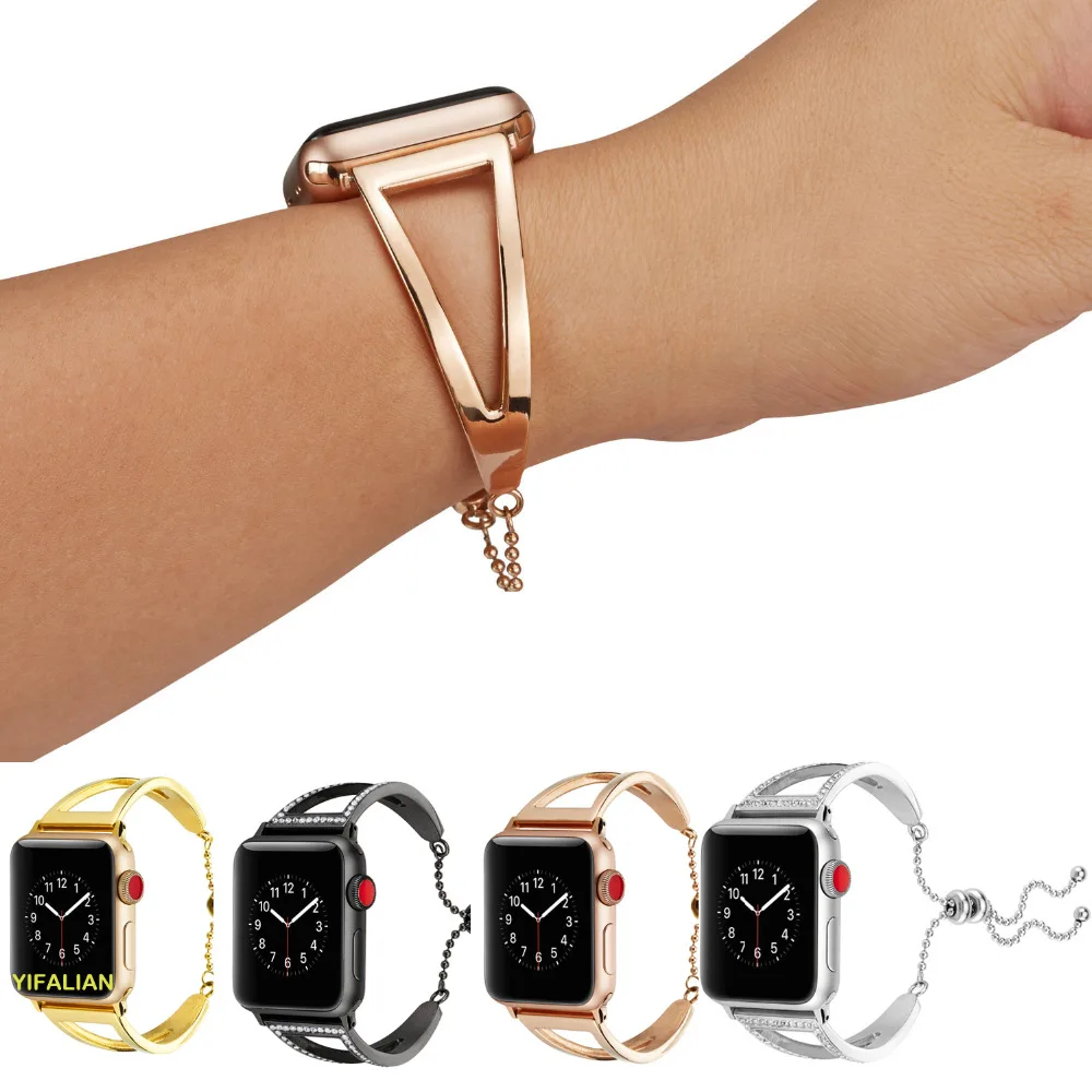 Bracelet for Apple Watch Bands SE Women 45 41 38 42 40 44mm Stainless Steel Pendant Strap iwatch wristband series 7 6 5 4 3 | Наручные