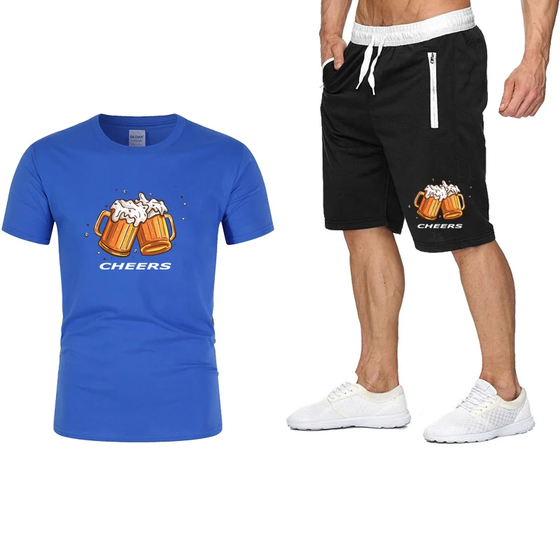 T-Shirts Men's Summer Sets Beer cheers Casual O-Neck Sports Short Sleeve Suit T-Shirt for Men Shorts Streetwear Graphic Tees Top
T-Shirts Men's Summer Sets Beer cheers Casual O-Neck Sports Short Sleeve Suit T-Shirt for Men Shorts Streetwear Graphic Tees Top