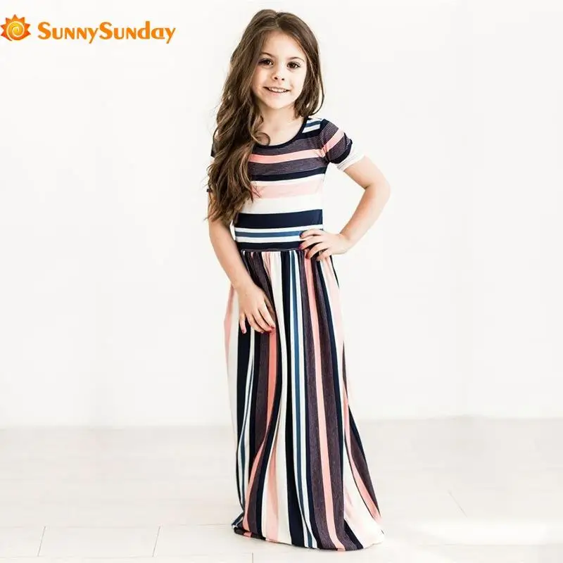 new 3-10 years Colorful striped o-neck short sleeve waist long dress for girls cotton casual beach dresses children clothing
new 3-10 years Colorful striped o-neck short sleeve waist long dress for girls cotton casual beach dresses children clothing