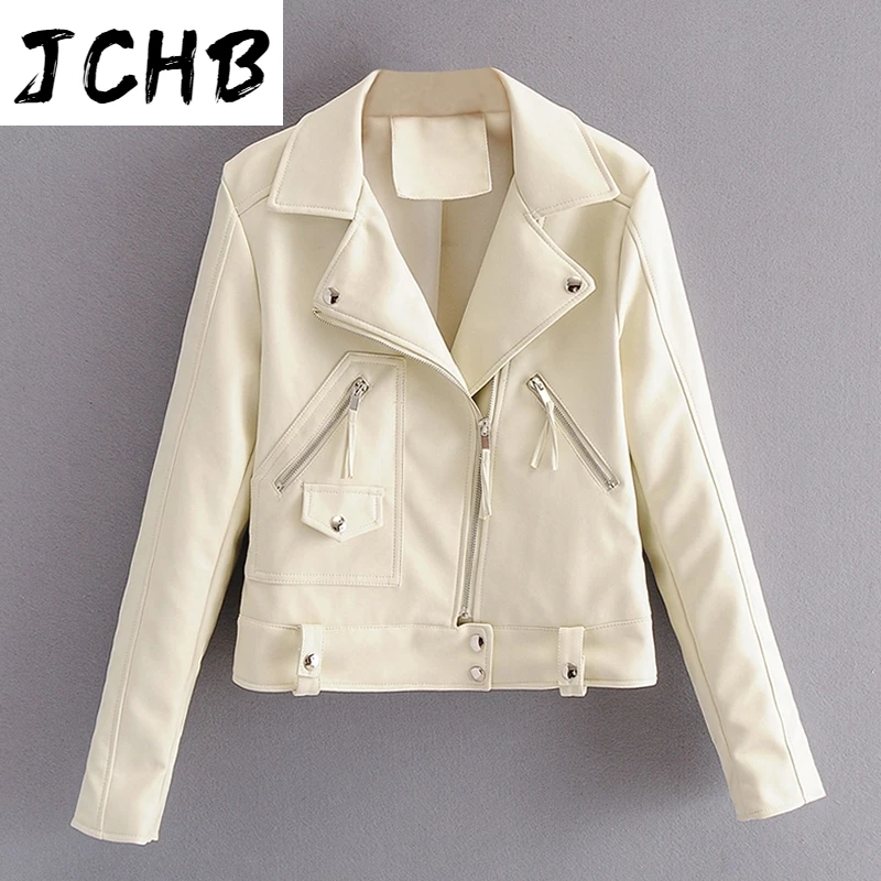 SHZQJCHB Chic Solid Pu Leather Jacket Women Long Sleeve Streetwear Short Tops Lady Lapel Neck Stylish Office Wear Coat Outerwear
SHZQJCHB Chic Solid Pu Leather Jacket Women Long Sleeve Streetwear Short Tops Lady Lapel Neck Stylish Office Wear Coat Outerwear