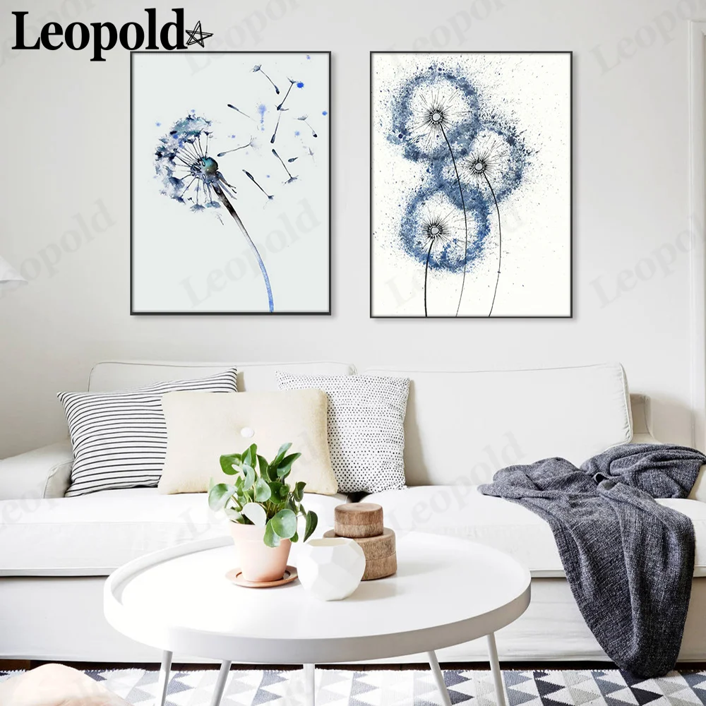 Nordic Plant Canvas Painting Abstract Simple Blue Dandelion Poster Wall Art Modern Living Room Bedroom Decoration Frameless 
Nordic Plant Canvas Painting Abstract Simple Blue Dandelion Poster Wall Art Modern Living Room Bedroom Decoration Frameless