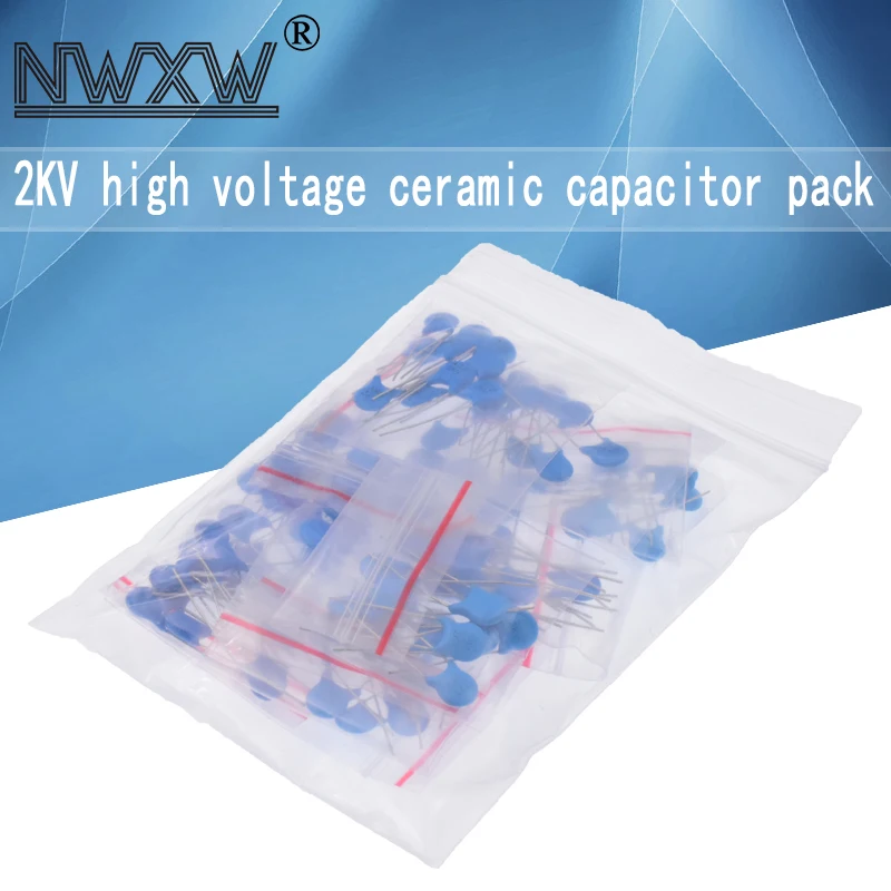 10 types of 2KV high voltage ceramic capacitor packs 220PF-10NF 102K-103K 10 pcs each, total 100 pcs
10 types of 2KV high voltage ceramic capacitor packs 220PF-10NF 102K-103K 10 pcs each, total 100 pcs
