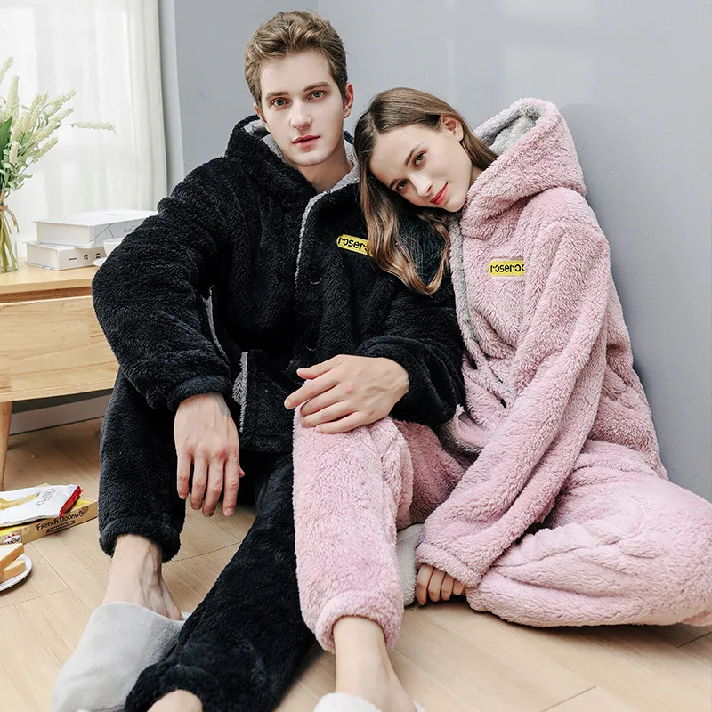 New Pair Couple Pajamas Soft Winter Pajama Women Thick And Warm Flannel Men Coral Home Wear Suit Pijama Cute Warm Homewear
New Pair Couple Pajamas Soft Winter Pajama Women Thick And Warm Flannel Men Coral Home Wear Suit Pijama Cute Warm Homewear
