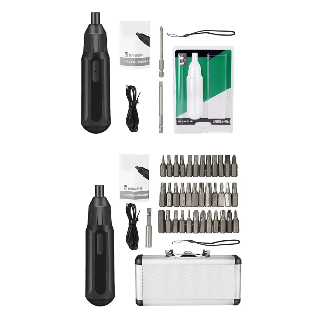 3.6V Mini Electric Screwdriver Set Cordless Electric Screwdriver Handle Drill with 36+1 Bit Set USB Rechargeable
3.6V Mini Electric Screwdriver Set Cordless Electric Screwdriver Handle Drill with 36+1 Bit Set USB Rechargeable