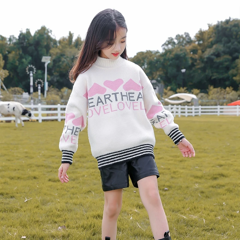 Autumn Winter Girls Sweaters Mink Fluff High Collar Pullovers Knitted Bottoming Shirt Children's Blouse Student Tops Thicken
Autumn Winter Girls Sweaters Mink Fluff High Collar Pullovers Knitted Bottoming Shirt Children's Blouse Student Tops Thicken