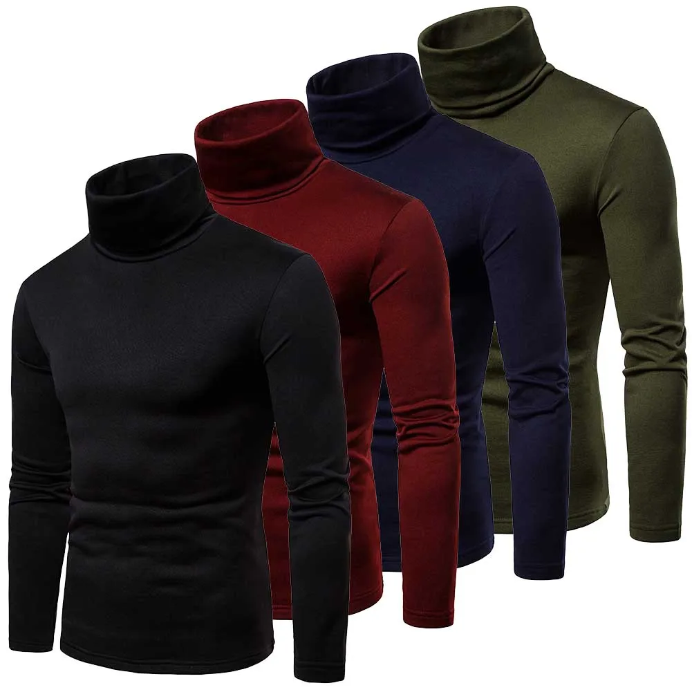 Autumn Winter Men's Sweaters Turtleneck Long Sleeve Plain T-Shirt Stretch Casual Kintted Pullovers Basic Tops
Autumn Winter Men's Sweaters Turtleneck Long Sleeve Plain T-Shirt Stretch Casual Kintted Pullovers Basic Tops