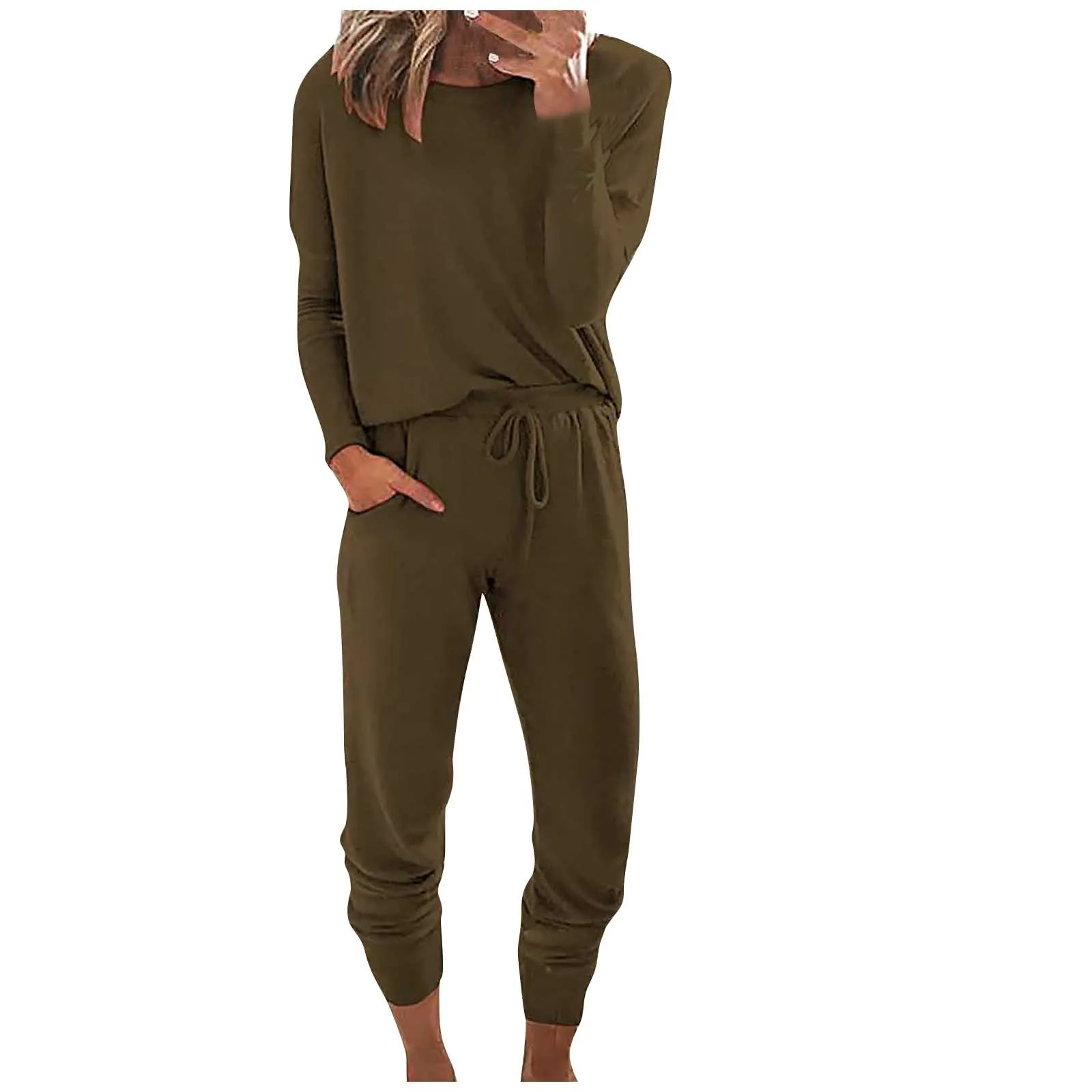 Winter Sport Pants Ladies Set Fashion O-neck Solid Pullover Women Suit Long Sleeve Bandage Loose Pants Sweatsuits
Winter Sport Pants Ladies Set Fashion O-neck Solid Pullover Women Suit Long Sleeve Bandage Loose Pants Sweatsuits