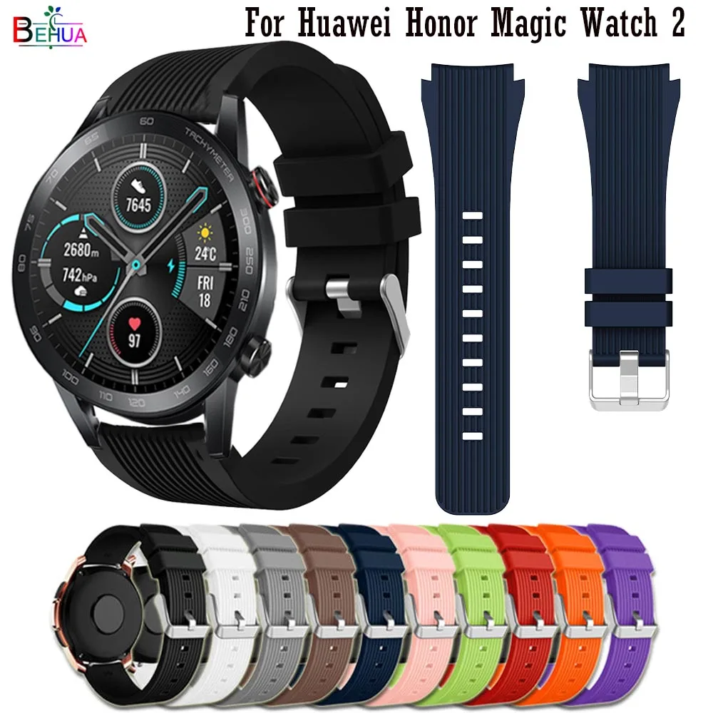 Силиконовый браслет для часов Huawei Honor Magic Watch 2 ремешок huami Amazfit Stratos 3 22 мм | Наручные