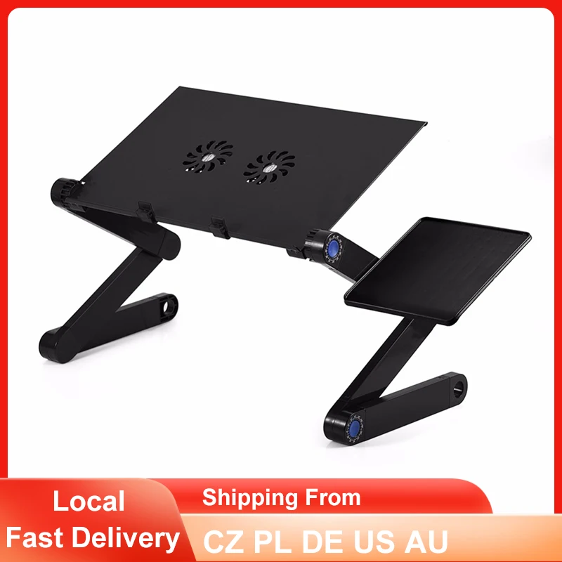 Laptop Table Folding Aluminum Computer Desk Adjustable Bed Sofa Office Notebook Table Dual Cooling Fan PC Stand With Mouse Pad
Laptop Table Folding Aluminum Computer Desk Adjustable Bed Sofa Office Notebook Table Dual Cooling Fan PC Stand With Mouse Pad