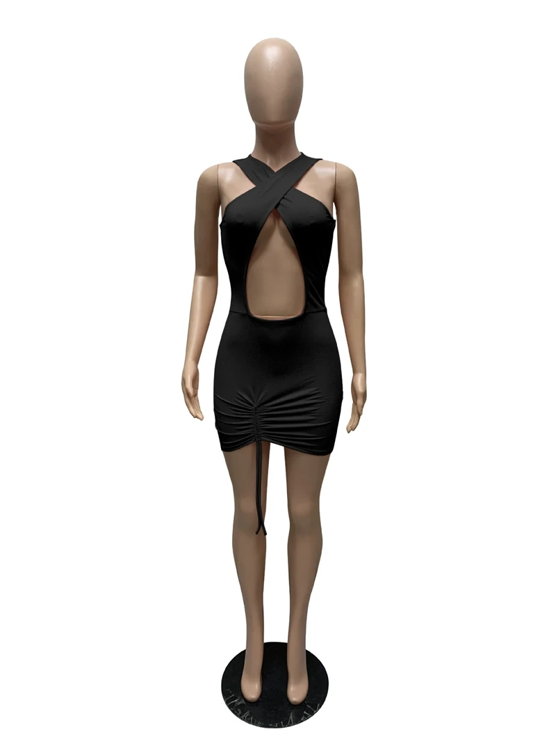 Sexy Ruched Night Party Dress 2021 Club Outfits for Women Cut Out Cross Halter Backless Summer Cute Mini Bodycon Dresses
Sexy Ruched Night Party Dress 2021 Club Outfits for Women Cut Out Cross Halter Backless Summer Cute Mini Bodycon Dresses