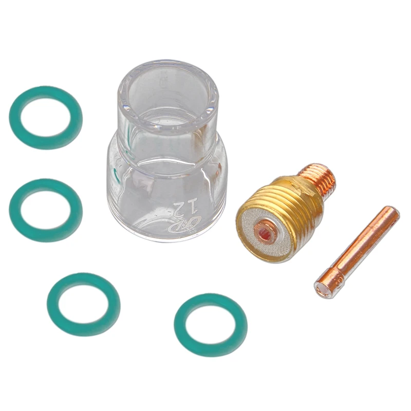 

7Pcs/Set #12 Pyrex Glass Cup Kit Stubby Collets Body Gas Lens Tig Welding Torch For Wp-9/ 20/ 25 Welding Accessories