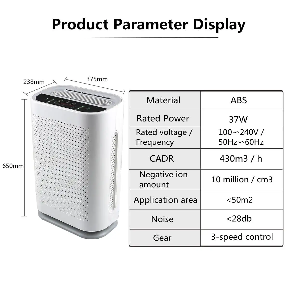 Air Purifier with HEPA Filter Negative Ions Air Cleaner Remove Smoke Dust Automatic Monitors Remote Control Formaldehyde PM2.5
Air Purifier with HEPA Filter Negative Ions Air Cleaner Remove Smoke Dust Automatic Monitors Remote Control Formaldehyde PM2.5
