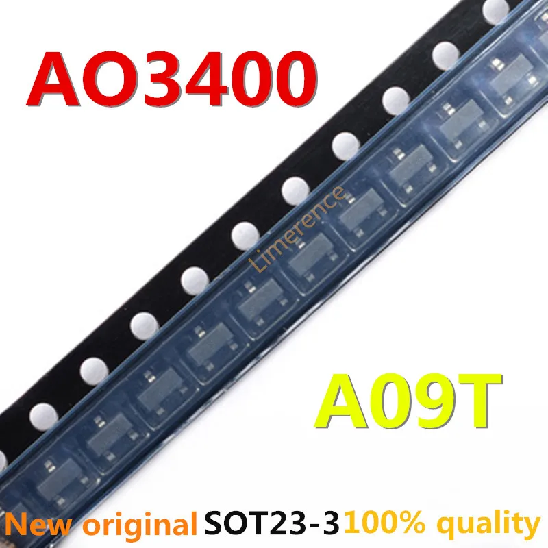 

100PCS AO3400 SOT23 AO3400A SOT-23 A09T SOT23-3 SMD New and Original IC Chipset
