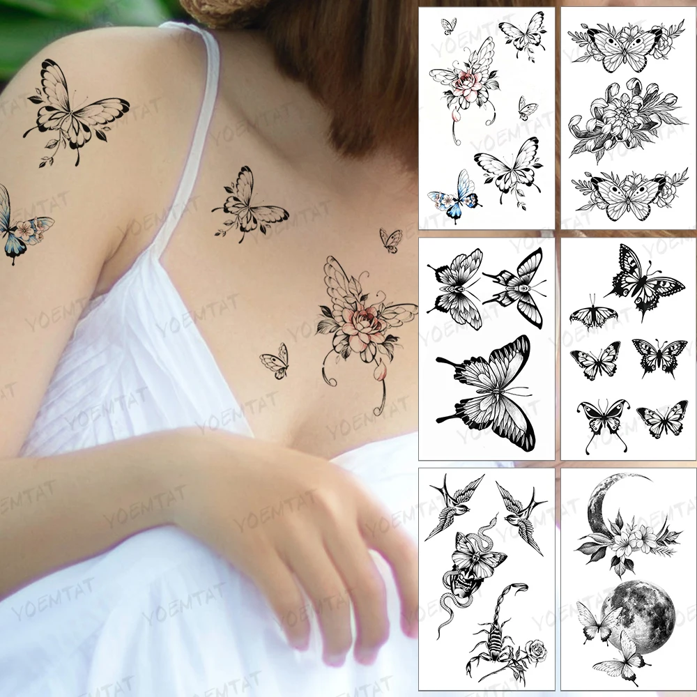 Waterproof Temporary Tattoo Sticker Butterfly Wings Blue Red Rose Flower Tatoo Back Shoulder Fake Tatto Woman Man Child Tattoos
Waterproof Temporary Tattoo Sticker Butterfly Wings Blue Red Rose Flower Tatoo Back Shoulder Fake Tatto Woman Man Child Tattoos