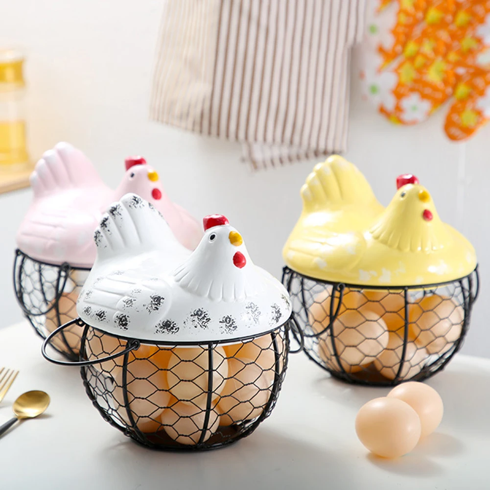 Ceramic Hen Ornament Egg Fruit Storage Basket Container Kitchen Supplies Egg Storage Basket Snacks Basket Kitchen Decorations 
Ceramic Hen Ornament Egg Fruit Storage Basket Container Kitchen Supplies Egg Storage Basket Snacks Basket Kitchen Decorations