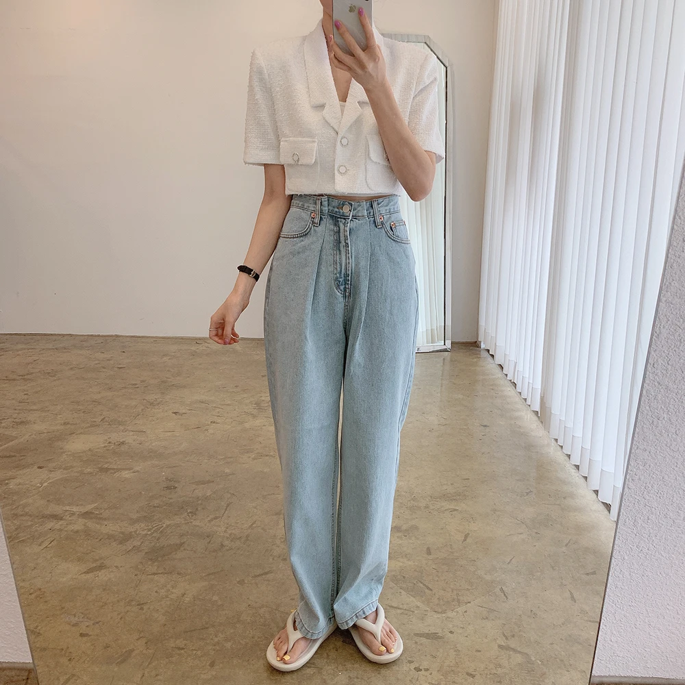 Women Jackets 2021 Summer Ladies French temperament Suit Collar Loose Chic Pearl Button Double Pocket Tweed Short Coats
Women Jackets 2021 Summer Ladies French temperament Suit Collar Loose Chic Pearl Button Double Pocket Tweed Short Coats