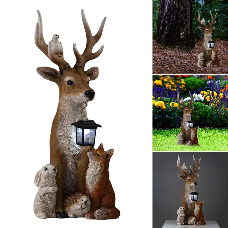 New Arrival Deer Statue With Solar Light Hand Painted Animals Resin Ornament For Home Garden Courtyard Decoration
New Arrival Deer Statue With Solar Light Hand Painted Animals Resin Ornament For Home Garden Courtyard Decoration