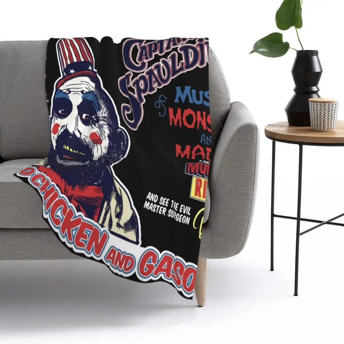 

Captain Spaulding Museum Of Monsters And Madmen Throw Blanket BedBlanket Softblanket Flannel Warm bedding On Home travel couches