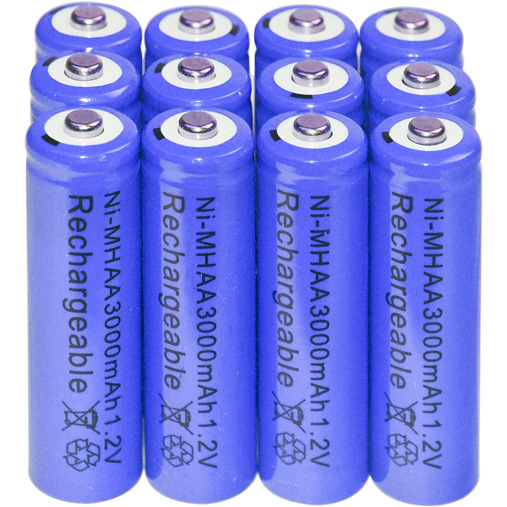 4-48pcs New Brand AA rechargeable battery 3000mah 1.2V NI-MH Rechargeable for led light toy mp3 Blue | Электроника