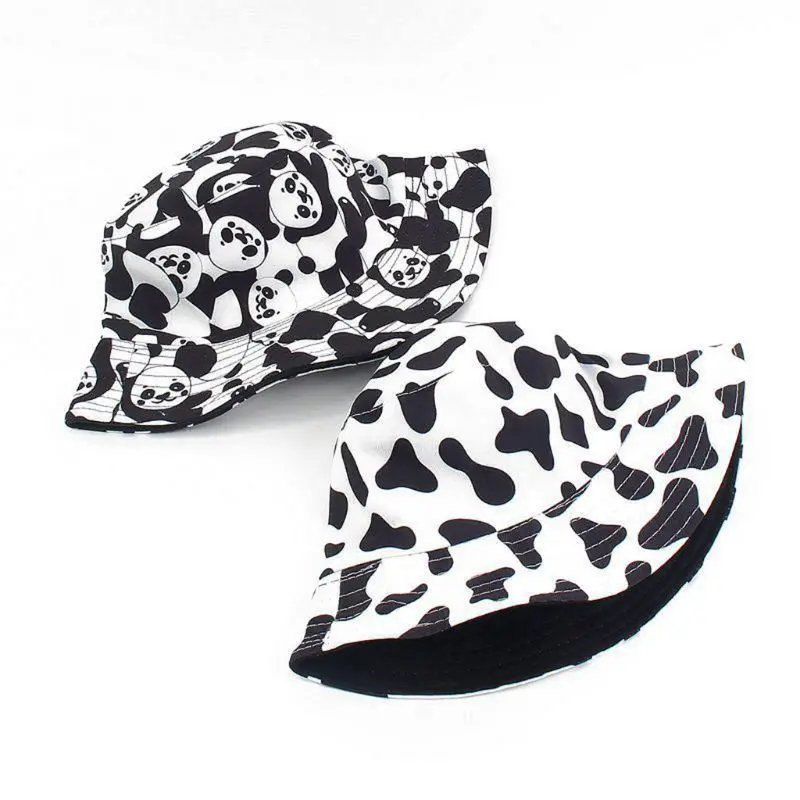 Unisex Summer Cotton Bucket Hat Black White Panda Animal Print Reversible Outdoor Sunscreen Hip Hop Panama Fisherman Cap
Unisex Summer Cotton Bucket Hat Black White Panda Animal Print Reversible Outdoor Sunscreen Hip Hop Panama Fisherman Cap