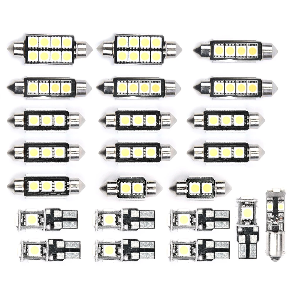 Wholesale 23Pcs 6000K DC 12V Led Chip Save Power Supply Car LED Interior Lights Lamp Bulbs Kit For BMW X5 E53 2000-2006 White
Wholesale 23Pcs 6000K DC 12V Led Chip Save Power Supply Car LED Interior Lights Lamp Bulbs Kit For BMW X5 E53 2000-2006 White