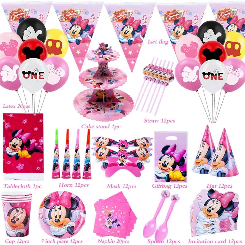 151pcs Disney cartoon Minnie Mouse party supplies paper tray cup birthday hat flag baby shower birthday party decoration
151pcs Disney cartoon Minnie Mouse party supplies paper tray cup birthday hat flag baby shower birthday party decoration