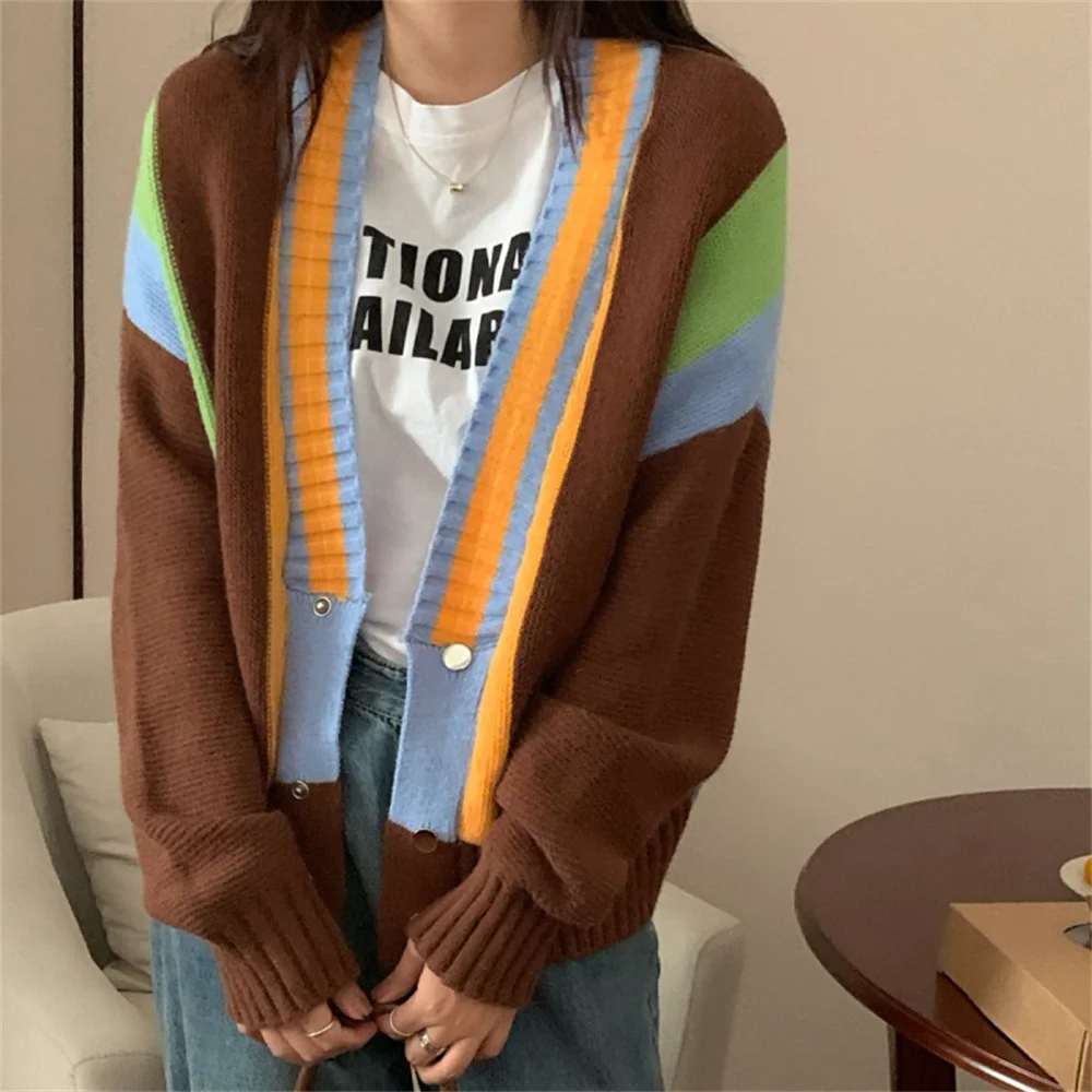 Женская трикотажная кофта в стиле ретро 민민민민민, свободные облегающие кофты в стиле пэчворк, Новинка осени 2021, теплые свитера оверсайз, шик...
Женская трикотажная кофта в стиле ретро 민민민민민, свободные облегающие кофты в стиле пэчворк, Новинка осени 2021, теплые свитера оверсайз, шик...