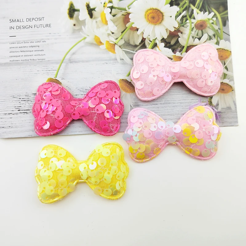 42Pcs/Lot 6*3.5cm Glitter Sequin Bowknot Padded Appliques For children's crafts headwear Accessories DIY Hair Clips wholesale
42Pcs/Lot 6*3.5cm Glitter Sequin Bowknot Padded Appliques For children's crafts headwear Accessories DIY Hair Clips wholesale
