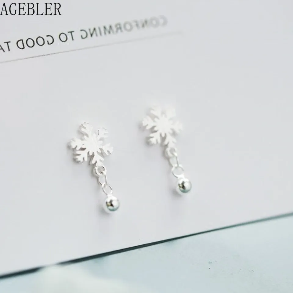New S925 Sterling Silver Snowflake Stud Earrings Beads Pendant Personality Fashion Earrings Creative Jewelry Girlfriend Gift
New S925 Sterling Silver Snowflake Stud Earrings Beads Pendant Personality Fashion Earrings Creative Jewelry Girlfriend Gift