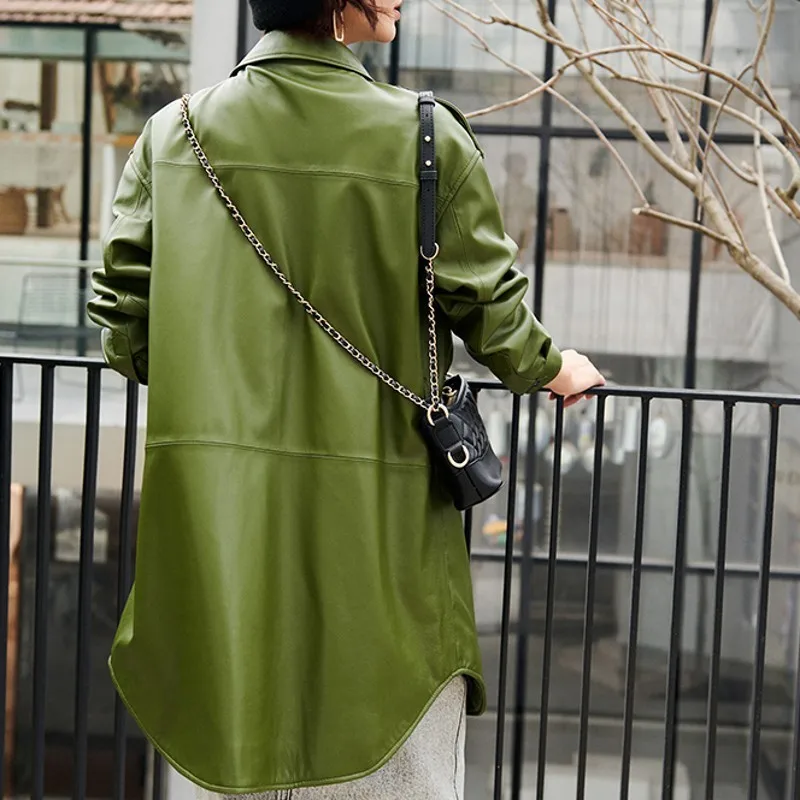 Fit Ladies Slim Qualites Sashes Sheepskin Trench Coats Fashion Single Breasted Pockets Genuine Leather Medium Length Overcoats
Fit Ladies Slim Qualites Sashes Sheepskin Trench Coats Fashion Single Breasted Pockets Genuine Leather Medium Length Overcoats