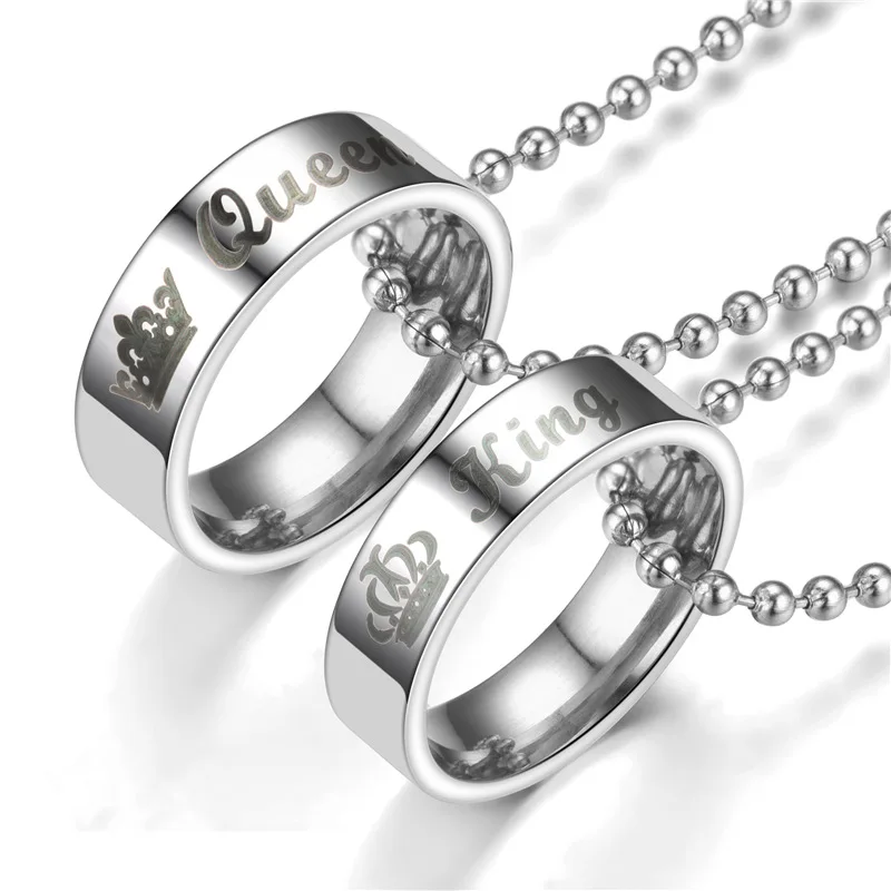 New High Quality Stainless Steel Crown Her King His Queen Romantic Love Pendant Necklace for Men and Women Couples Wholesale
New High Quality Stainless Steel Crown Her King His Queen Romantic Love Pendant Necklace for Men and Women Couples Wholesale