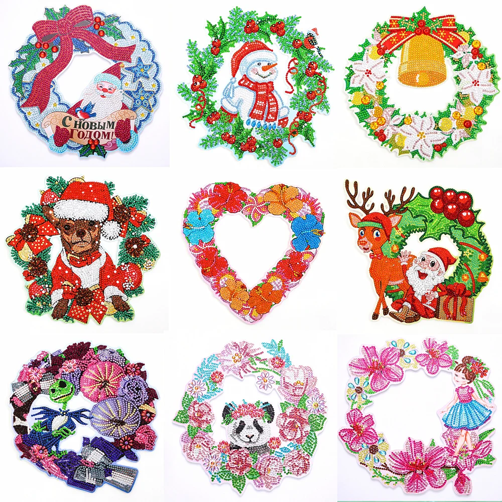 DIY Diamond Painting Wreath Kit for Door Home Wall Decoration Special Shaped Drill Diamond Embroidery Kit Christmas Gift
DIY Diamond Painting Wreath Kit for Door Home Wall Decoration Special Shaped Drill Diamond Embroidery Kit Christmas Gift
