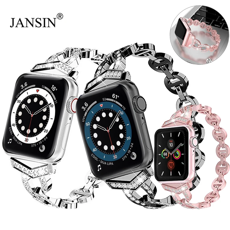 Stainless Steel Strap for Apple Watch band 44mm 42mm 40mm 38mm Diamond Strap for iwatch SE series 6 5 4 2 1 watch Accessories
Stainless Steel Strap for Apple Watch band 44mm 42mm 40mm 38mm Diamond Strap for iwatch SE series 6 5 4 2 1 watch Accessories