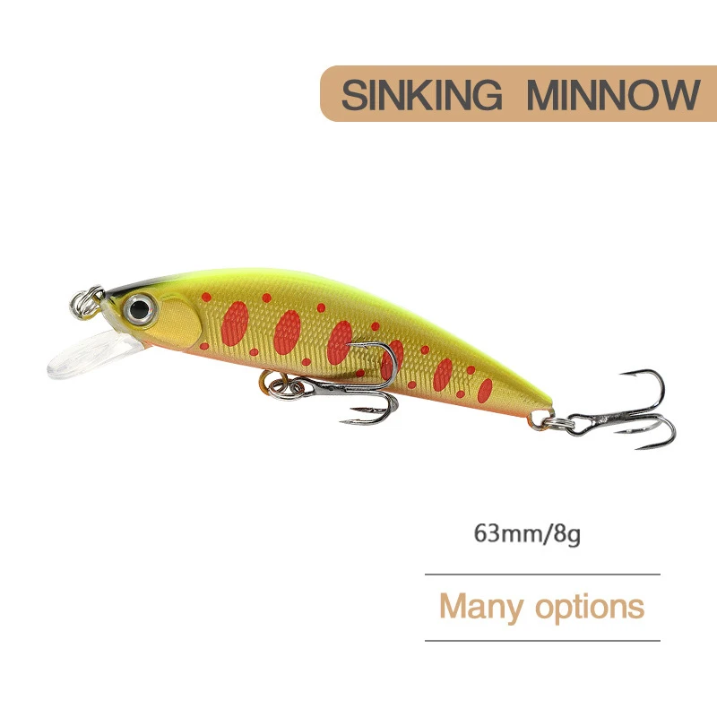 63mm hot model fishing lures hard bait 8color for choose minnow quality professional minnow depth Full Water carp fishing lure
63mm hot model fishing lures hard bait 8color for choose minnow quality professional minnow depth Full Water carp fishing lure