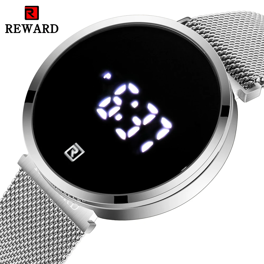 REWARD Black Silver Touch Screen Quartz Wristwatch Stainless Steel Mesh Band Man Watch Luminous Waterproof Business Date Clock
REWARD Black Silver Touch Screen Quartz Wristwatch Stainless Steel Mesh Band Man Watch Luminous Waterproof Business Date Clock