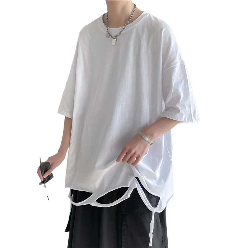 Loose Fit Hole Design T Shirts for Men 2021 Fashion Hip Hop Clothing Japan Teens Oversized Punk Style Streetwear Basic Top Tees
Loose Fit Hole Design T Shirts for Men 2021 Fashion Hip Hop Clothing Japan Teens Oversized Punk Style Streetwear Basic Top Tees