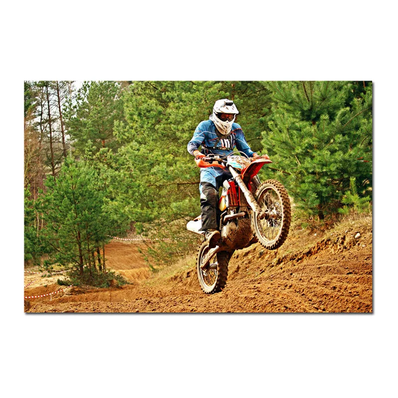 Спортивные мотоциклетные плакат гонки горные мотоциклы шелковые постеры