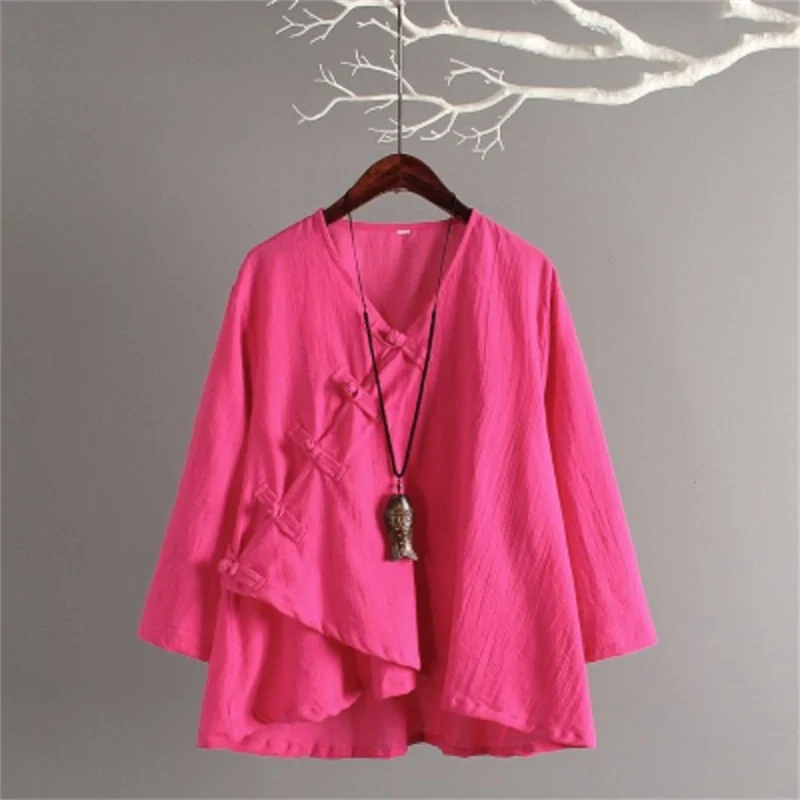 Ladies Tang Suits 2021 Summer Chinese Vintage National Style Solid Color Loose Thin Modest Cotton Linen Tops New Zen Tea Clothes
Ladies Tang Suits 2021 Summer Chinese Vintage National Style Solid Color Loose Thin Modest Cotton Linen Tops New Zen Tea Clothes