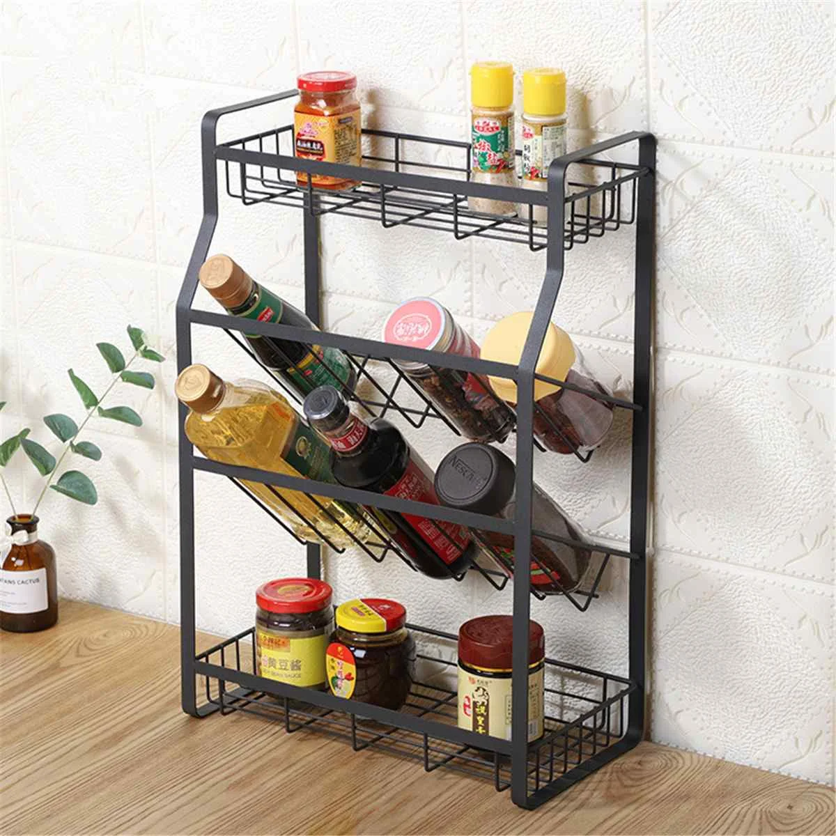 4 Tier Kitchen Spice Storage Rack Seasoning Shelf Oblique Bottom Style Cutlery Standing Holder Jar Organizer Kitchen Accessories
4 Tier Kitchen Spice Storage Rack Seasoning Shelf Oblique Bottom Style Cutlery Standing Holder Jar Organizer Kitchen Accessories