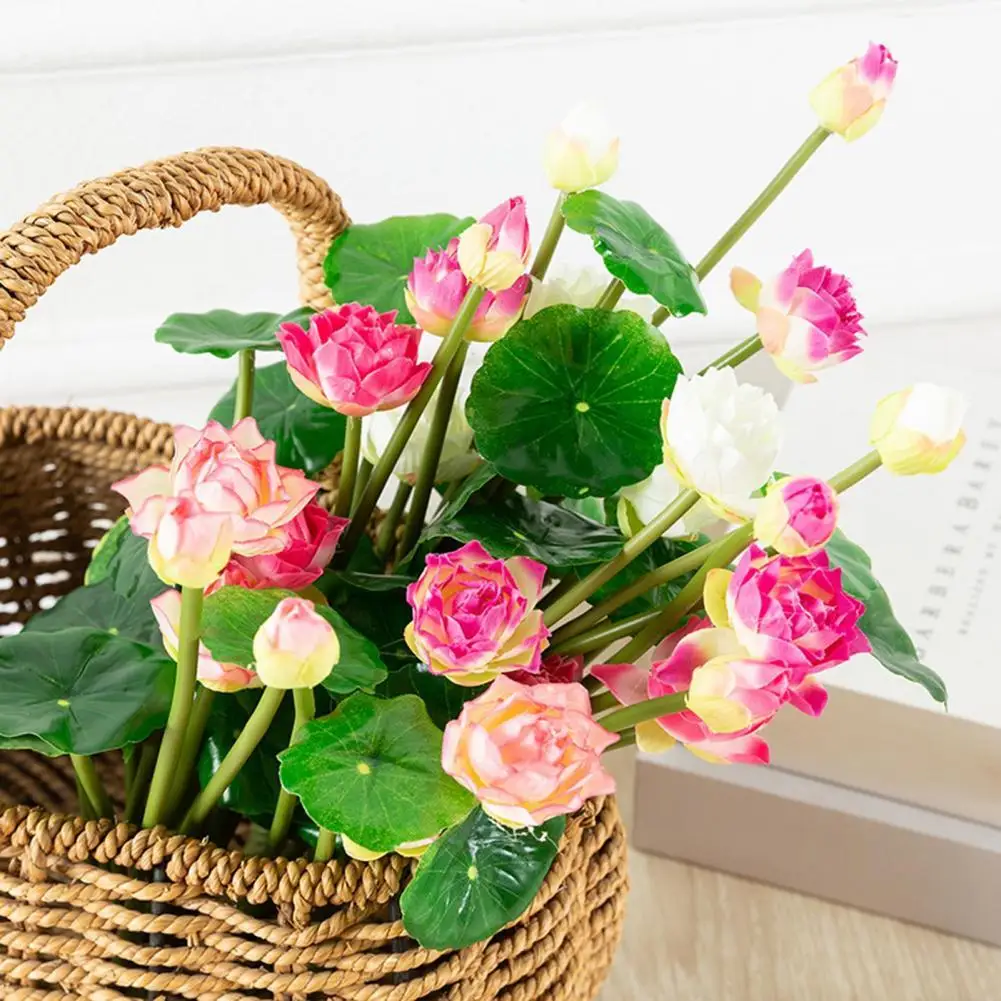 Artificial Flowers No Withering Decorative Full of Vitality Lotus Faux Silk Artificial Flowers for Garden 
Artificial Flowers No Withering Decorative Full of Vitality Lotus Faux Silk Artificial Flowers for Garden