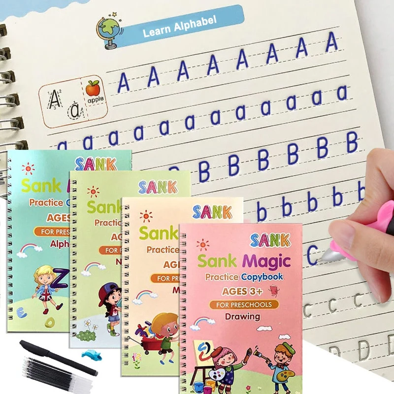 2022 4 Books/Sets of Children's Magic Books Reusable 3D Calligraphy Copybooks English Number Lettering Magic Practice Copybooks
2022 4 Books/Sets of Children's Magic Books Reusable 3D Calligraphy Copybooks English Number Lettering Magic Practice Copybooks