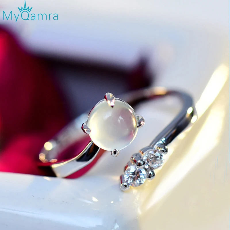 MYQAMRA s925 Серебряные Кольца для женщин с виноградным камнем Свадебные Набор