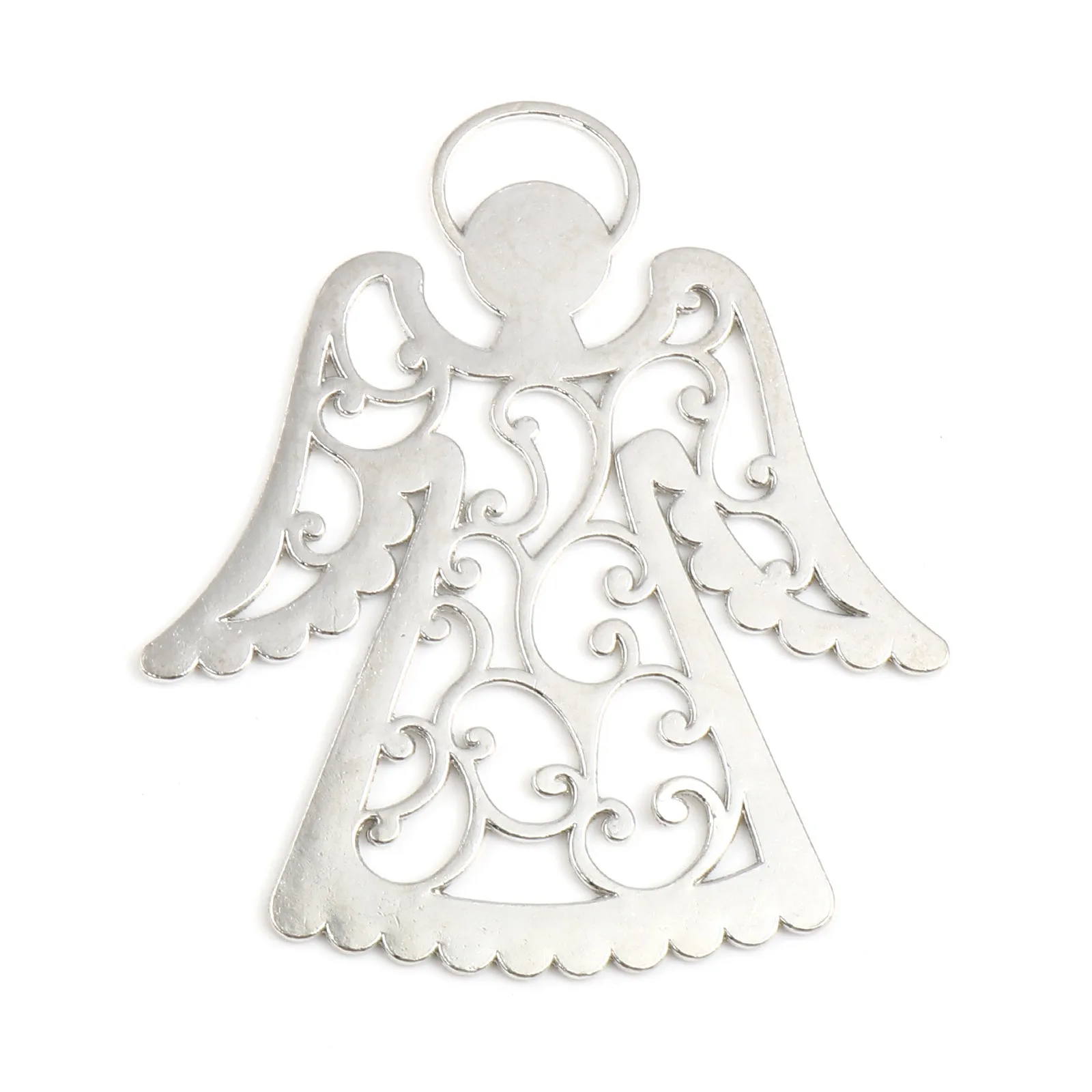 Religious Pendants Angel Silver Color Metal Hollow Flower Charms DIY Making Necklace For Women Punk Style Jewelry 89mmx78mm,2PCs
Religious Pendants Angel Silver Color Metal Hollow Flower Charms DIY Making Necklace For Women Punk Style Jewelry 89mmx78mm,2PCs