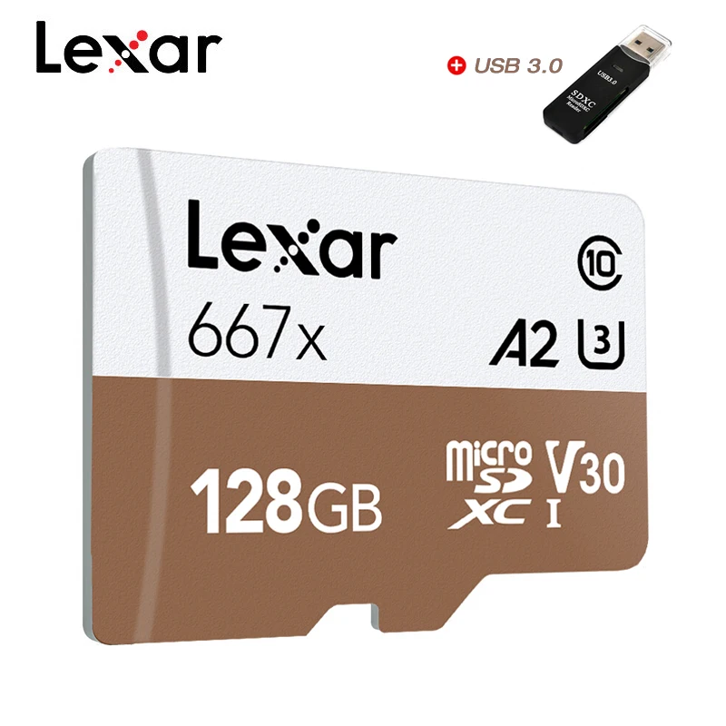 Карта Micro SD Lexar 667x 64 ГБ 128 256 ГБ|Карты памяти| |