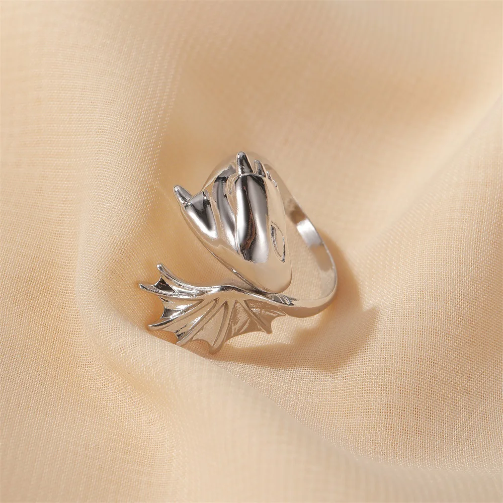 QW Angel devil ring Gothic pterosaur open ring couple ring black tail ring dark fashion jewelry
QW Angel devil ring Gothic pterosaur open ring couple ring black tail ring dark fashion jewelry