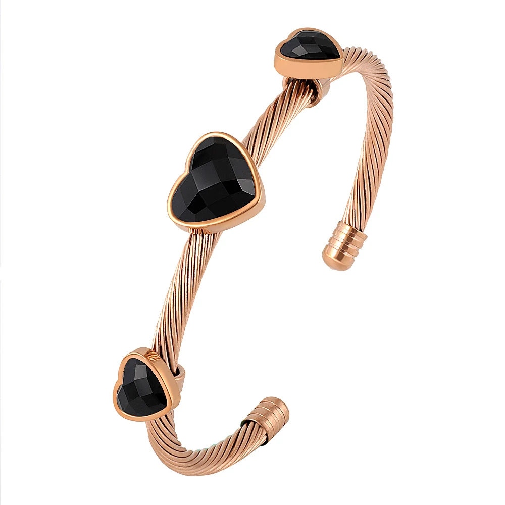Black Heart Love Crystal Women Casual Wedding Party Fashion Bangles Trendy Stainless Seel Charm Bangles Female Jewelry Gift
Black Heart Love Crystal Women Casual Wedding Party Fashion Bangles Trendy Stainless Seel Charm Bangles Female Jewelry Gift