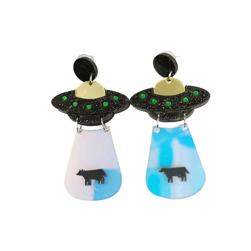 2021 Hot Alternative Fashion Ufo Spaceship Earrings Acrylic Earrings Club Party Niuniu 925Needle Earring
2021 Hot Alternative Fashion Ufo Spaceship Earrings Acrylic Earrings Club Party Niuniu 925Needle Earring