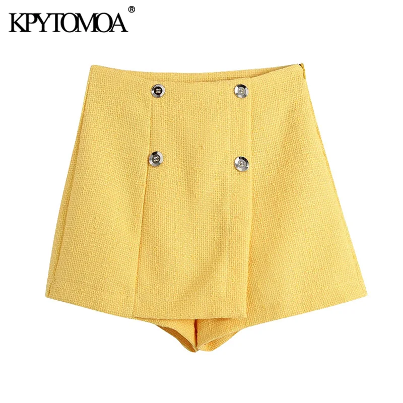 KPYTOMOA Women 2021 Chic Fashion With Buttons Tweed Shorts Skirts Vintage High Waist Side Zipper Female Skort Mujer
KPYTOMOA Women 2021 Chic Fashion With Buttons Tweed Shorts Skirts Vintage High Waist Side Zipper Female Skort Mujer